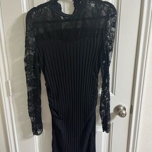 Black Lace Long Sleeve Dress